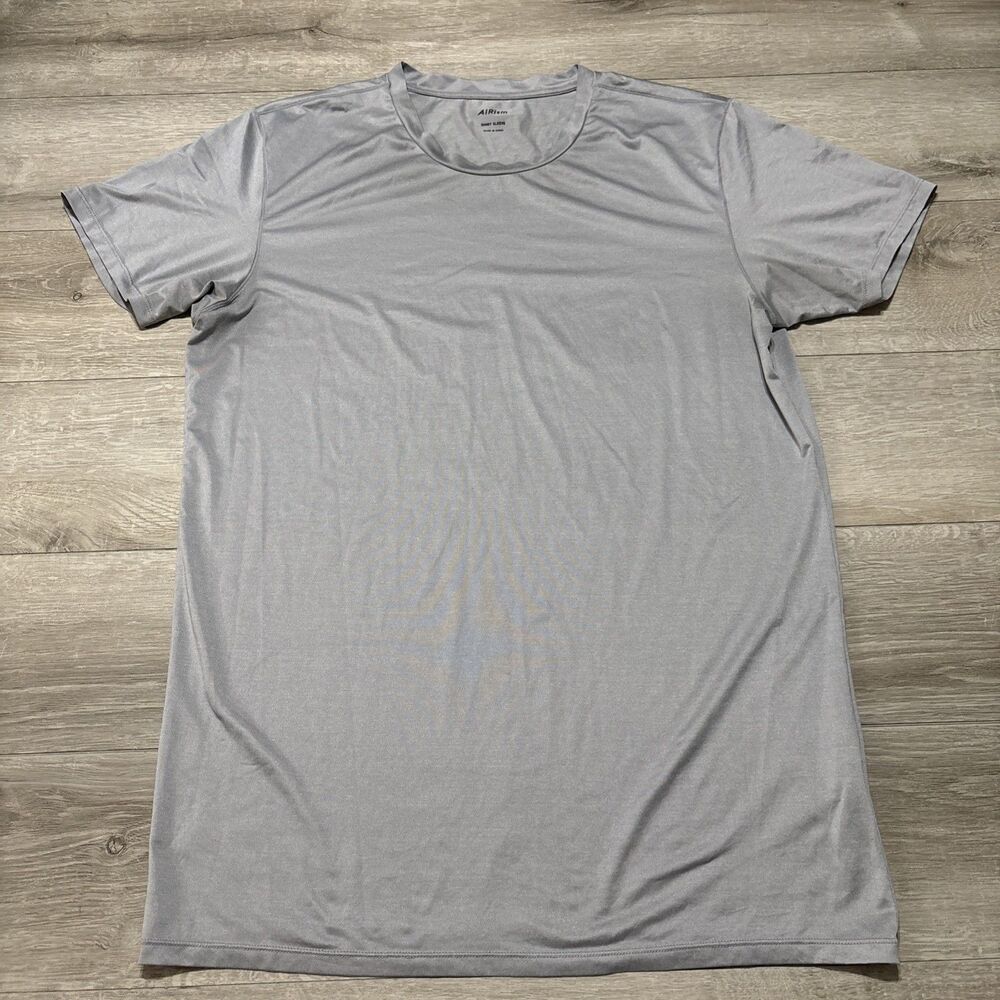 AIRism by Uniqlo Men's Large Gray Short Sleeve Crew Neck Tee Stretch Wicking L